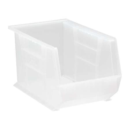 Quantum Storage Systems Hang & Stack Storage Bin, Polypropylene, Clear, 8 in H, 8 1/4 in W, 13 5/8 in L QUS242CL