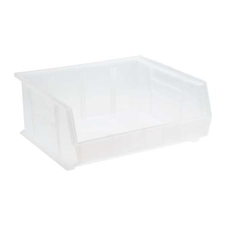 Quantum Storage Systems Hang & Stack Storage Bin, Polypropylene, Clear, 7 in H, 16 1/2 in W, 14 3/4 in L QUS250CL