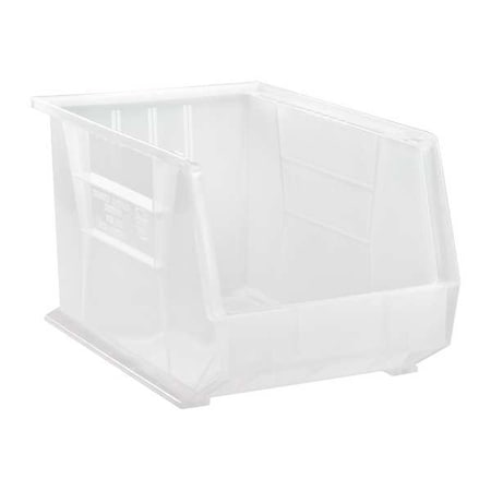 Quantum Storage Systems Hang & Stack Storage Bin, Polypropylene, Clear, 10 in H, 11 in W, 18 in L QUS260CL