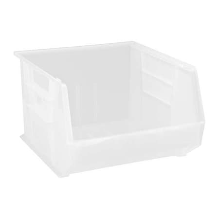 Quantum Storage Systems Hang & Stack Storage Bin, Polypropylene, Clear, 11 in H, 16 1/2 in W, 18 in L QUS270CL