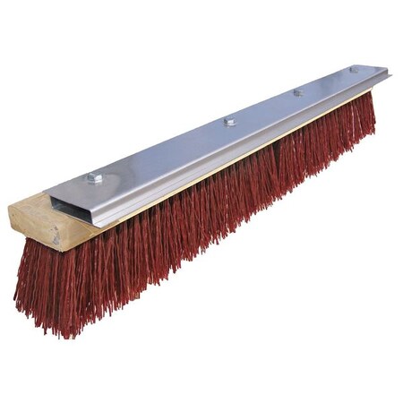 Tough Guy 24 in Sweep Face Push Broom Head, Medium, Synthetic, Maroon 10H932