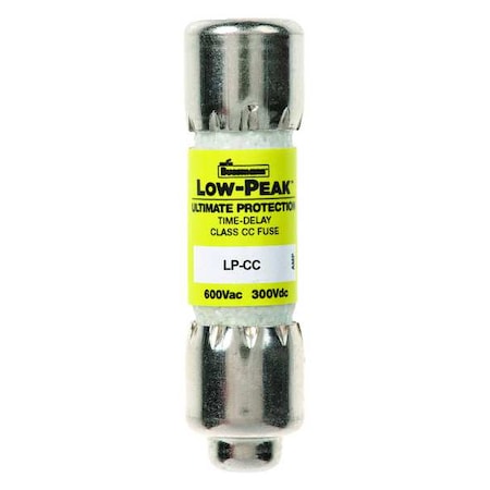 EATON BUSSMANN UL Class Fuse, CC Class, LP-CC Series, Time-Delay, 5.6A, 600V AC, Non-Indicating LP-CC-5-6/10