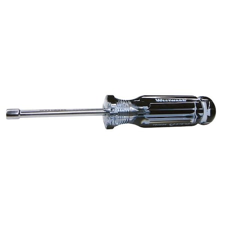 Westward Nut Driver, 3/16 in., Hollow, Fluted, 3 in. 10J234