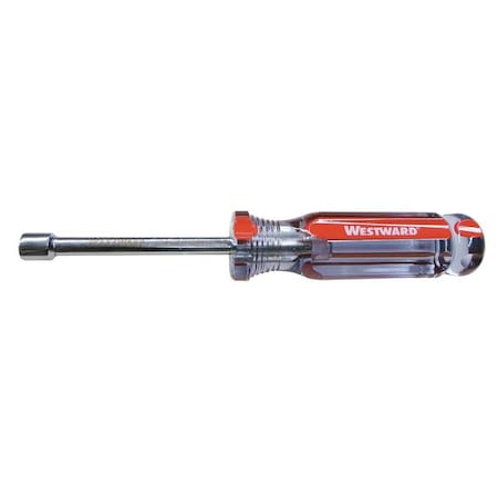 Westward Nut Driver, 6.0mm, Hollow, Fluted, 3 in. 10J243