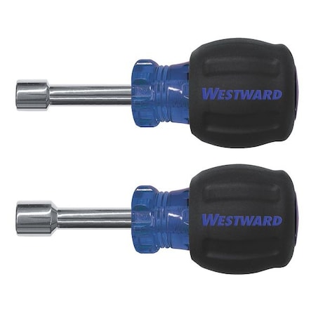Westward Nut Driver Set, 2 Pieces, SAE, Hollow 10J250