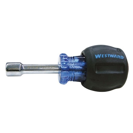 Westward Nut Driver, 1/4 in., Solid, 1-1/2 in. 10J251