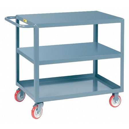 Little Giant Flat Handle Utility Cart, 12 ga. Steel, 1,200 lb Load Capacity, 53 1/2 in L, 30 in W, 35 in H 3LG3048BRK
