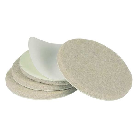 Zoro Select Furniture Pads, 7/32 in H, Tan, PK4 10J992