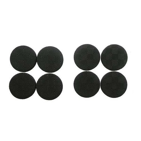 Zoro Select Gripper Pads, Self-Stick, Round, 1-1/2", PK8 10J997