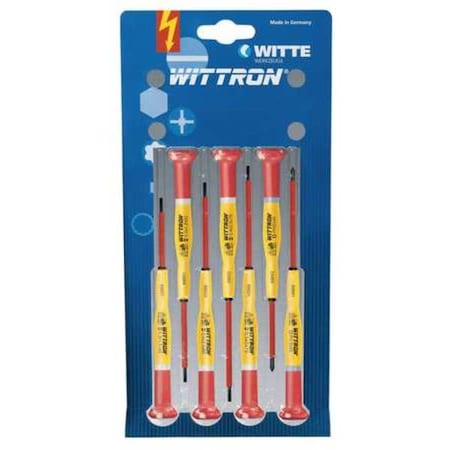 Witte Insulated Precision Driver Set, Slotted/Phillips, 7 pcs 9T 89377