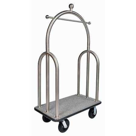 Csl Bellmans Cart, Stainlss, Gray Carpet, 2 In. 3599BK-010-GRY