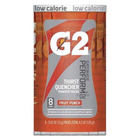 Gatorade Sports Drink Mix, 0.52 oz., Mix Powder, Low Calorie, Fruit Punch, 8 PK 131680