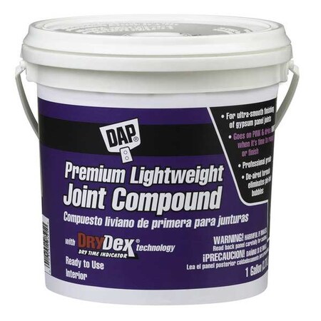 Dap Joint Compound, 1 gal, Pail, White, Premium Lightweight 10120 | Zoro