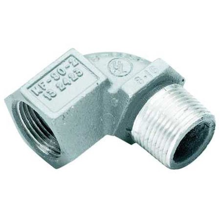 Hubbell Killark IMC 90 Deg Elbow, 1/2 in, Threaded, Iron, Powder Coated, Gray MF-90-1MWW
