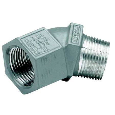 Hubbell Killark IMC 45 Deg Elbow, 3/4 in, Threaded, Iron, Electro Zinc Plated, Gray MF-45-2MWW