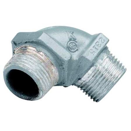 Hubbell Killark IMC 90 Deg Elbow, 1/2 in, Threaded, Aluminum, Powder Coated, Gray MM-90-1WW