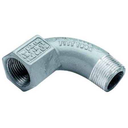 Hubbell Killark IMC 90 Deg Elbow, 1/2 in, Threaded, Iron, Powder Coated, Gray BL-90-1MWW