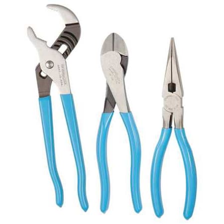 CHANNELLOCK 3 Piece Plier Set Dipped Handle GS-23