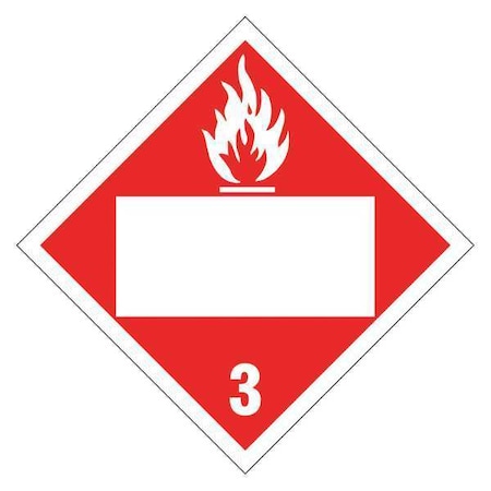 Stranco DOT Container Placard, Flame, Self-Adhesive Vinyl, 10-3/4" W x 10-3/4" H, 10 PK DOTP-0039-V10