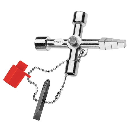 Knipex Control Cabinet Key, Multi-Bit, 6-19/64 In 00 11 04
