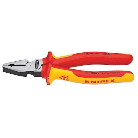 Knipex 8 in Linemans Plier High Leverage, Steel 02 08 200 SBA