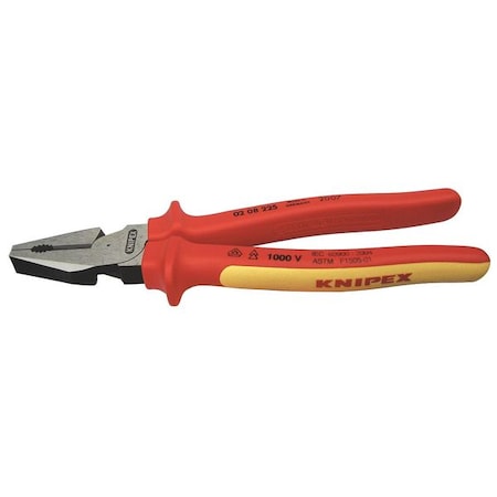 Knipex 9 in Linemans Plier High Leverage, Steel 02 08 225 US