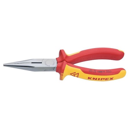 Knipex 6 1/4 in Needle Nose Plier, Side Cutter Cushion Grip Handle 25 08 160 SBA
