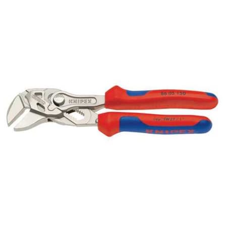 Knipex 6 in Knipex Cobra Straight Jaw Plier Wrench Smooth, Bi-Material Grip 86 05 150