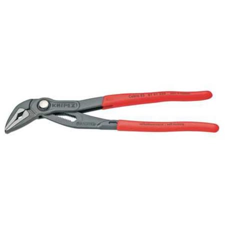 KNIPEX 10 in Knipex Cobra V-Jaw Water Pump Plier Serrated, Plastic Grip 87 51 250