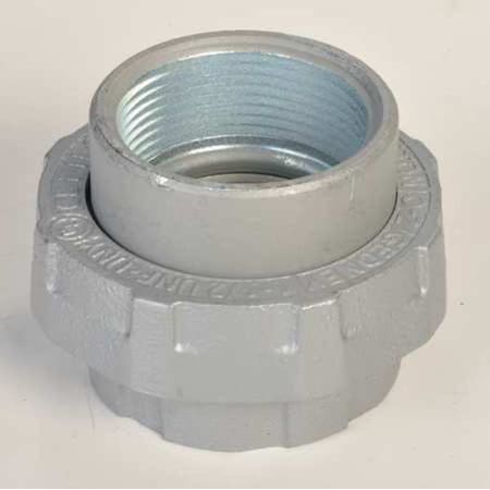 Appleton Electric Rigid Union, 4 in, Threaded, Malleable Iron, Powder Coated, Silver UNF400R
