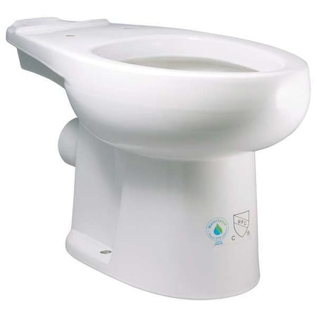 Liberty Pumps Toilet Bowl, 1.28 gpf, Gravity Fed, Floor with Back Outlet Mount, Elongated, White AscentII-EW