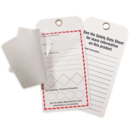 Ghs Safety Tag, 6 in H, 3 in W, Synthetic, PK25 GHS1043
