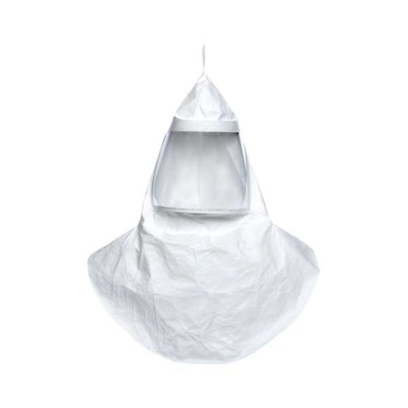 Msa Safety Tychem QC Hoods, Double Bib, White, Thread Connector, Less Suspension, PK20 10095743
