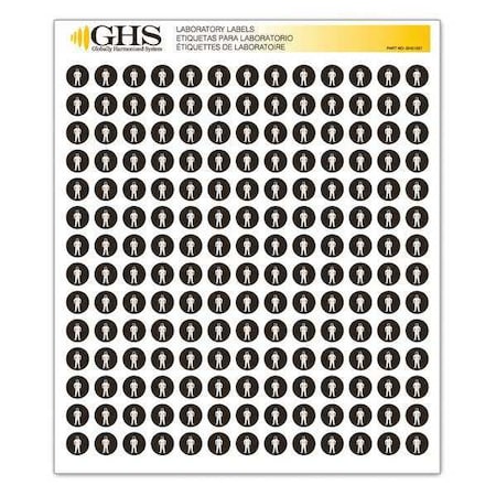 Ghs Safety GHSLabel, 1/2inH, 1/2inW, Paper, PK1820 GHS1237