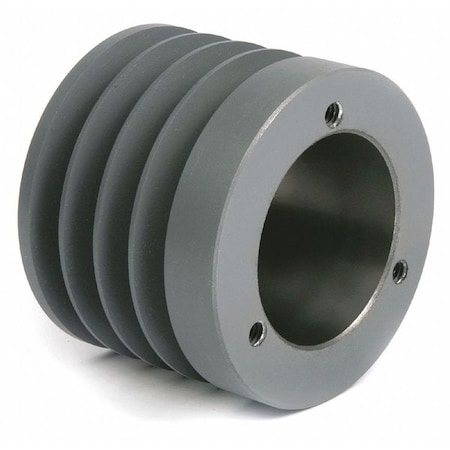 Zoro Select 1/2 in to 1-5/8 in Quick Detachable Bushed Bore 4 Groove V-Belt Pulley 3 in OD 3V304