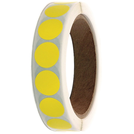 Roll Products 34 Color Code Circles Y 1000roll, PK1000 119-0003C