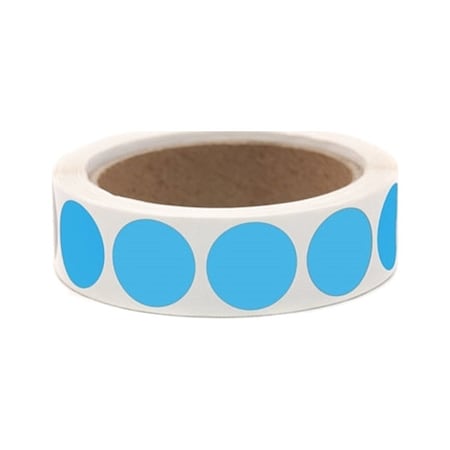 Roll Products 119-0004 Adhesive Dot Label, 1" Diameter, For Inventory and Marking, Blue (Roll of 1000)