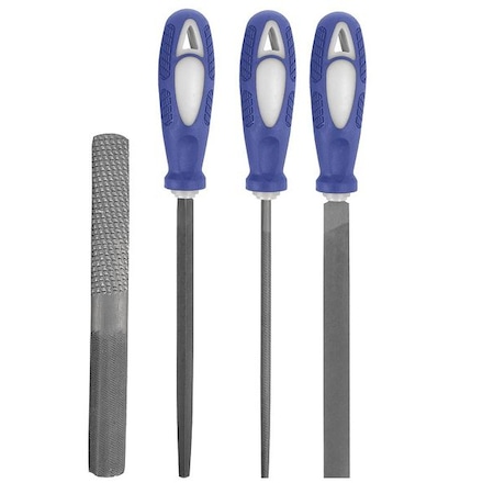 Westward Hand File Set, Bastard/Smooth, 4 Pcs 10Z762