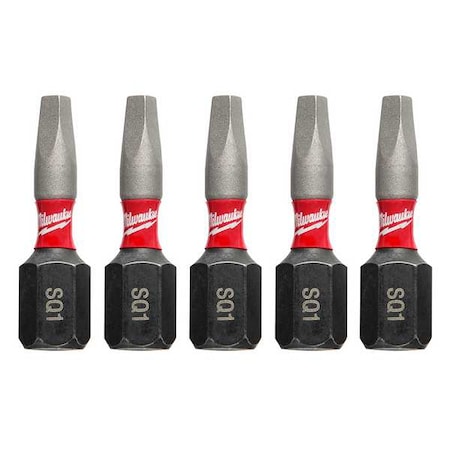 Milwaukee Tool SHOCKWAVE Impact Square Recess No. 1 Insert Bits (5 PK) 48-32-4621