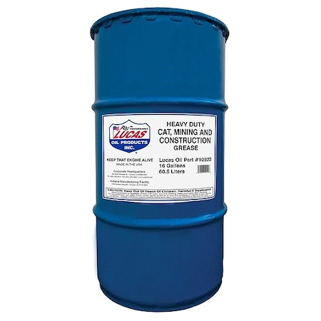 Lucas Oil H/D Mining and Construction Grease, 120 lb, Drum, Gray 10922