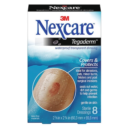 Nexcare Waterproof Dressing, 2.375 x 2.75", PK12 H1624