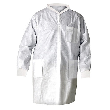 Kimtech Kimtech A8 Lab Coat, SMS, Snaps Closure, White, 3XL/4XL, 25 PK 10024