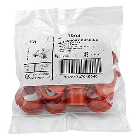 Bridgeport Fittings AC Bushing, Polyethylene, Red 1004