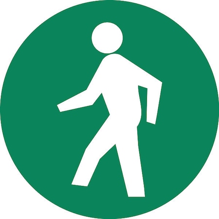 Accuform Man Walking-Floor Sign, 18" dia., Green MFSQ576665AF01