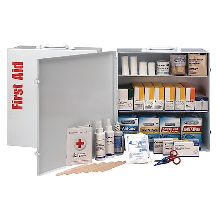 First Aid Only First Aid Cabinet, Metal 1,092 Components, 100 People Served 247-O/FAO