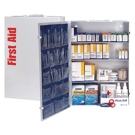American Red Cross First Aid Kit and Housing, Metal Cabinet, 1,060 Components, 150 People Served 711248