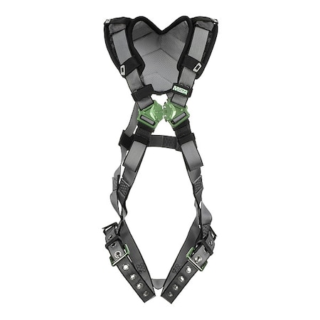 Msa Safety V-FIT Full Body Harness, 2XL, 400 lb., Quick-Connect Chest/ Tongue Leg Straps, Back D-Ring 10194891