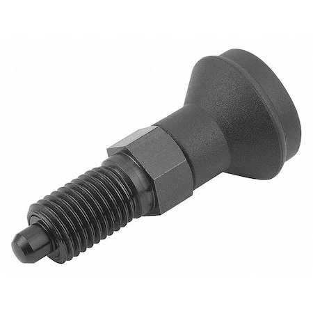 KIPP Indexing Plunger D1= M16X1, 5, D=8, Style A, Non-Lockout wo Locknut, Steel Hardened, Knob Plastic K0339.1308