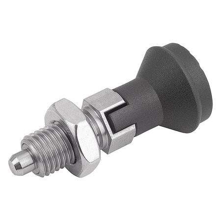 KIPP Indexing Plunger D1= M12X1, 5, D=6, Style D, Lockout Type w Locknut, Stainless Steel Not Hardened K0339.14206