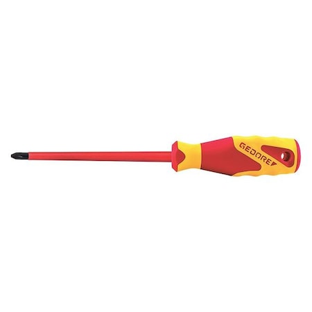Gedore Insulated Screwdriver, Phillips 2"x8-1/3" Phillips #2 VDE 2160 PH 2